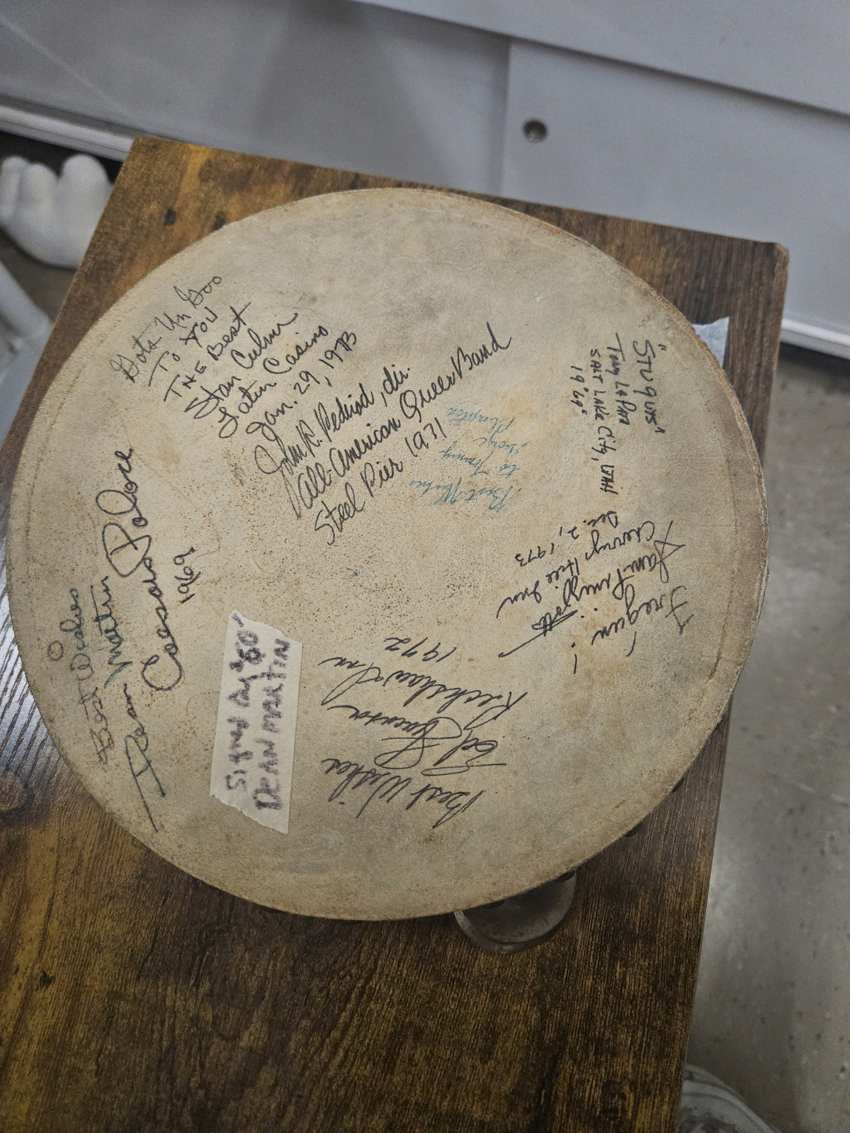Tambourine Signed by Dean Martin